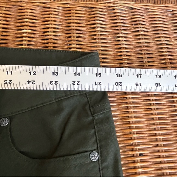 Prana Brenna Zion Skinny Pant - Olive Green Size 8 - Pleated Knee- Moto style - Picture 8 of 12